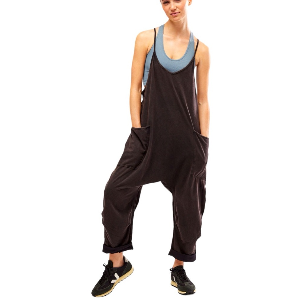 Free People Hot Shot Onesie size XS in Washed Black